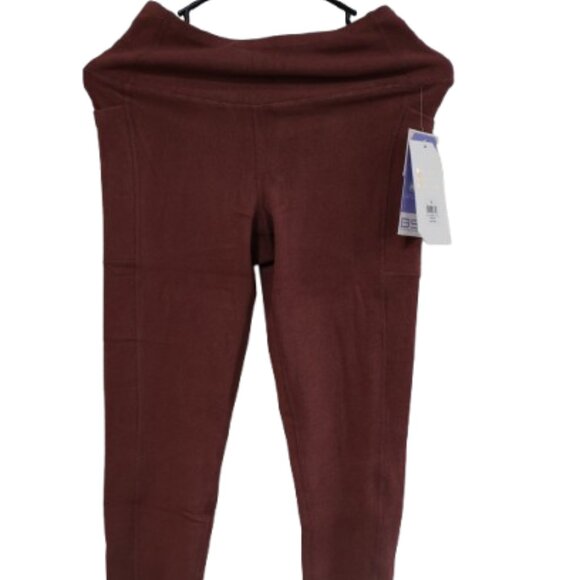 NWT BSP Burgundy High Waisted Leggings with Pockets Yoga Run Small - Picture 2 of 3